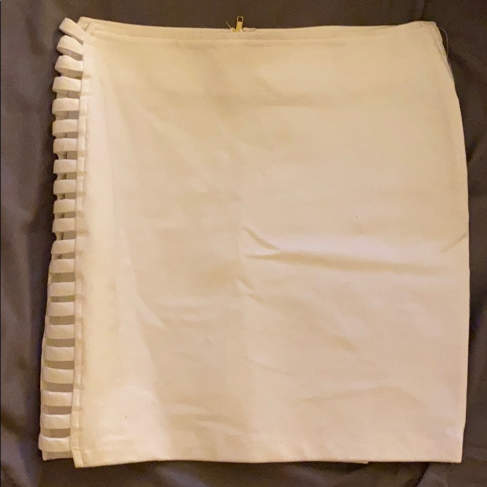 White peekaboo cutout mini skirt
